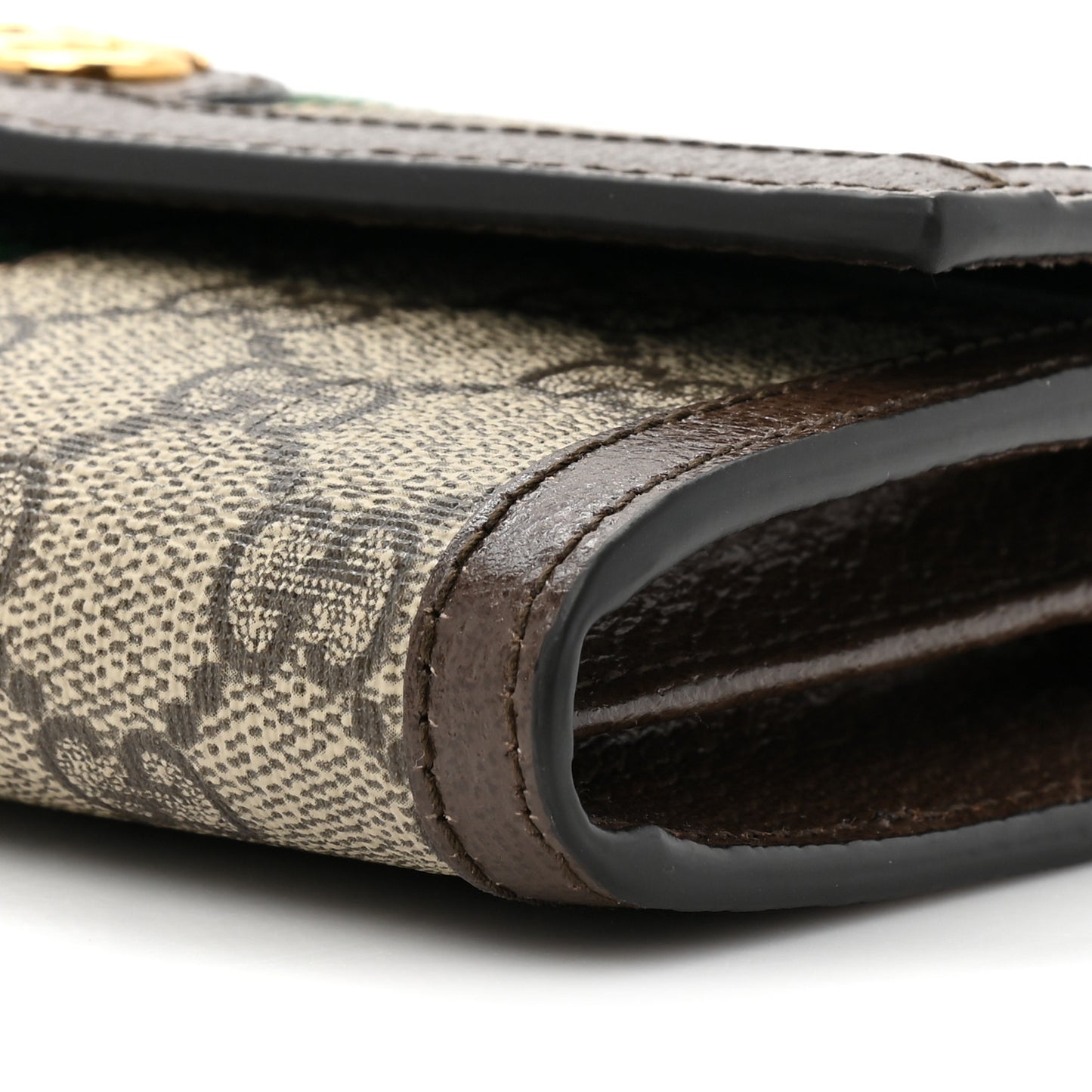 GG Supreme Monogram Web Ophidia Continental Wallet Brown