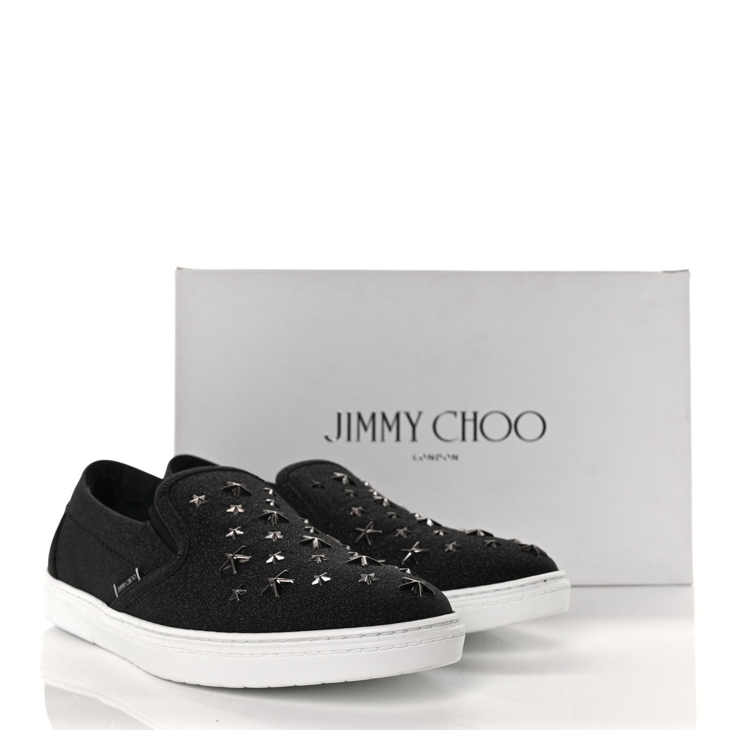 Jimmy Choo Fine Glitter Suede Mens Grove Sneakers 42.5 Black 7 of 7