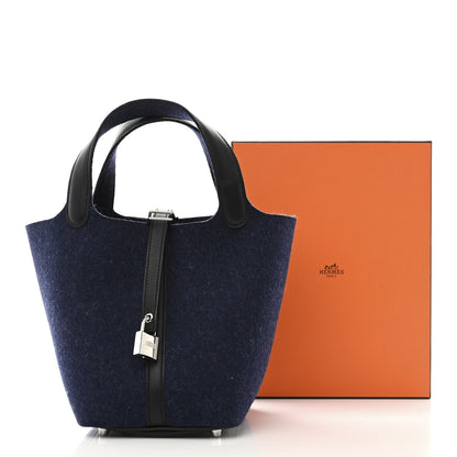 Hermes Feutre Swift Picotin Lock 18 PM Bleu Nuit Black 3 of 11