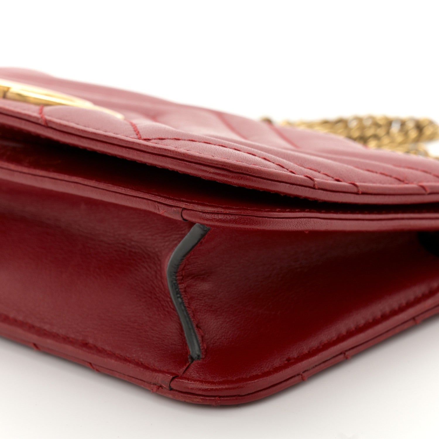 Gucci Calfskin Matelasse GG Marmont Mini Bag Hibiscus Red 9 of 10