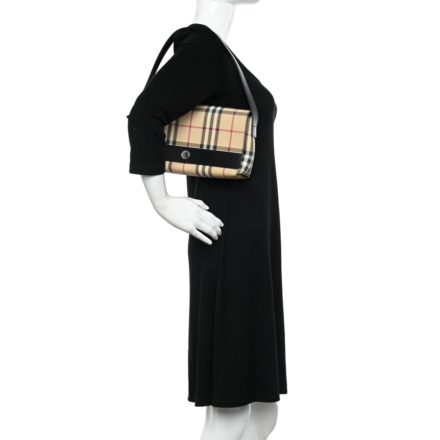 House Check Flap Shoulder Bag Black