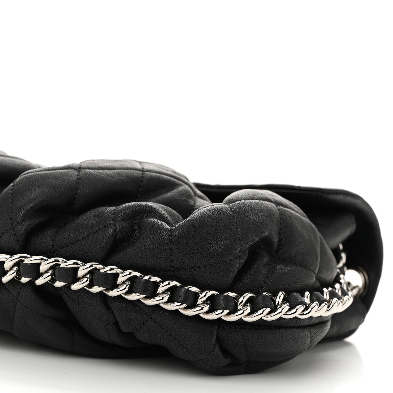 Chanel Washed Lambskin Quilted Mini Chain Around Messenger Black 10 of 10