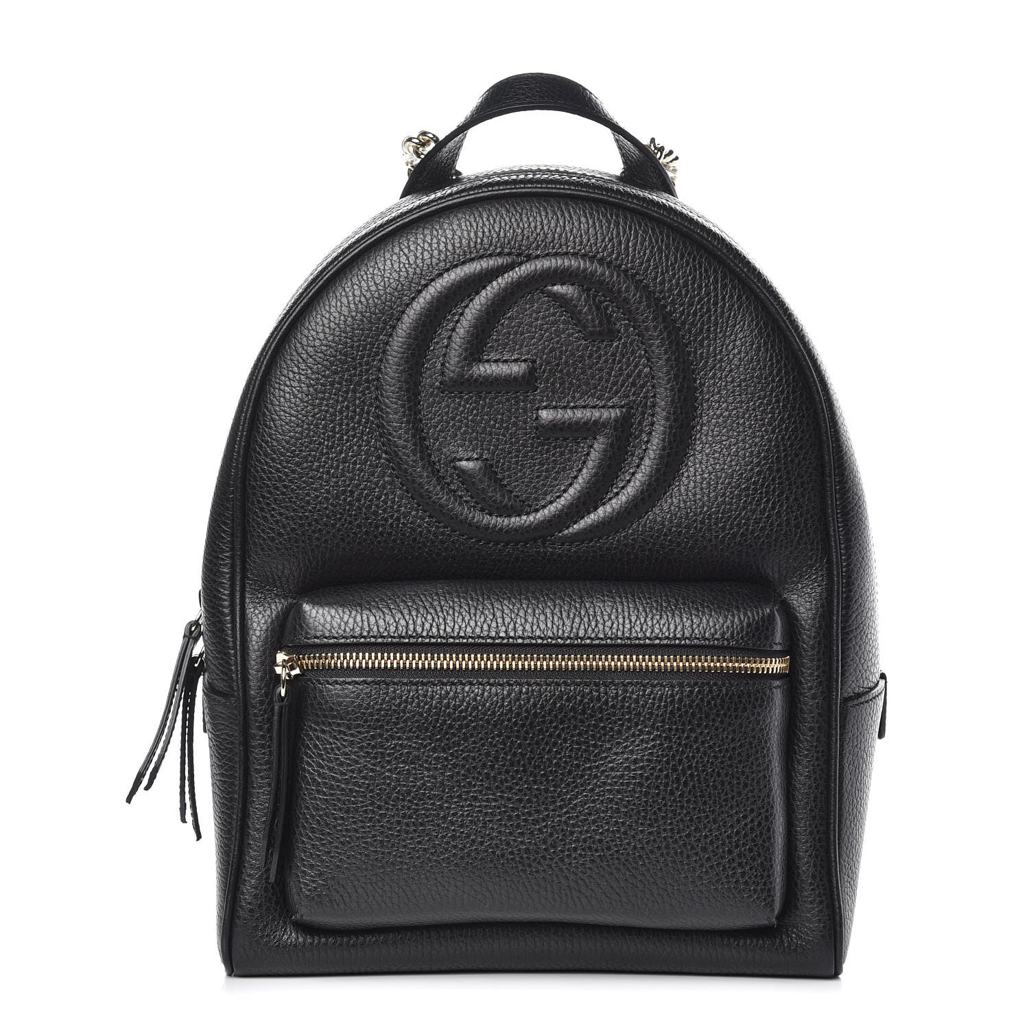 Gucci Pebbled Calfskin Soho Chain Backpack Black 1 of 9