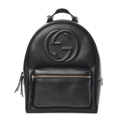 Gucci Pebbled Calfskin Soho Chain Backpack Black 1 of 9