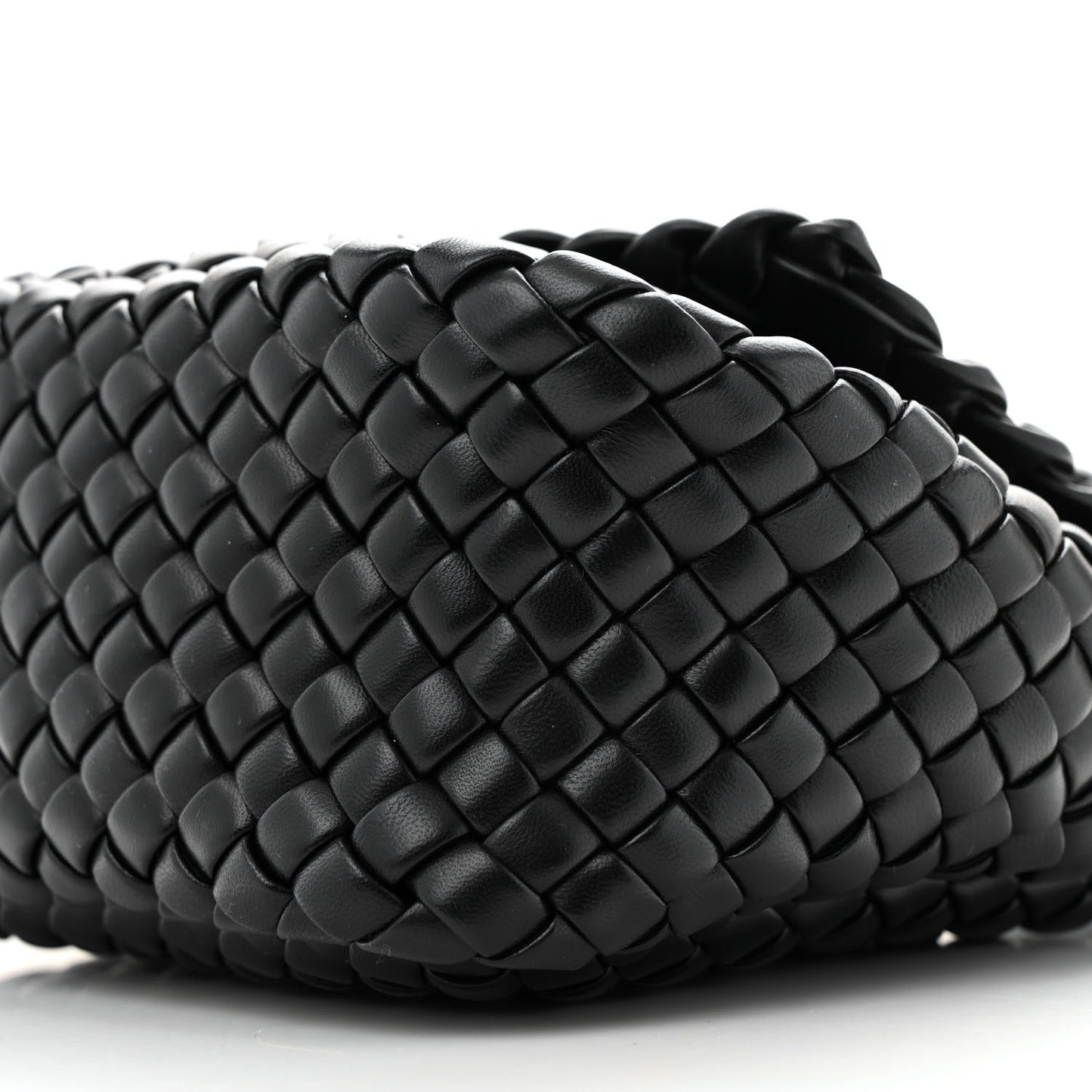 Nappa Intrecciato Mini Cobble Shoulder Bag Black