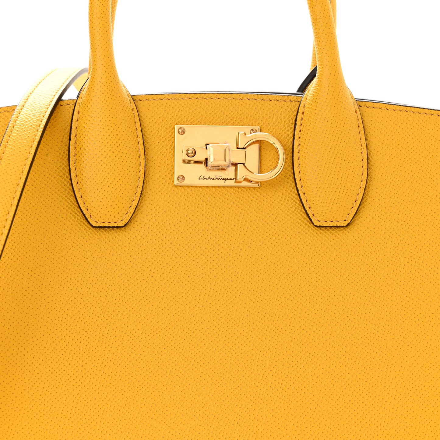 Hammered Calfskin Medium The Studio Box Bag Sunshine