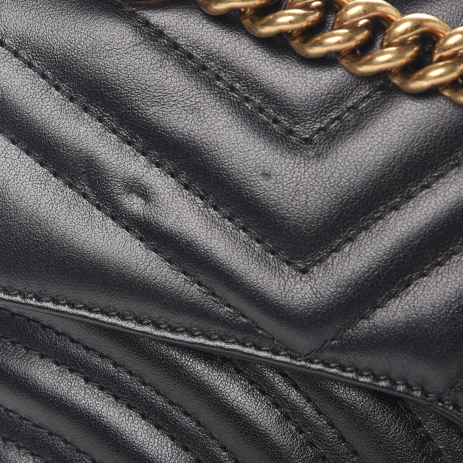 Gucci Calfskin Matelasse Small GG Marmont Shoulder Bag Black 9 of 19