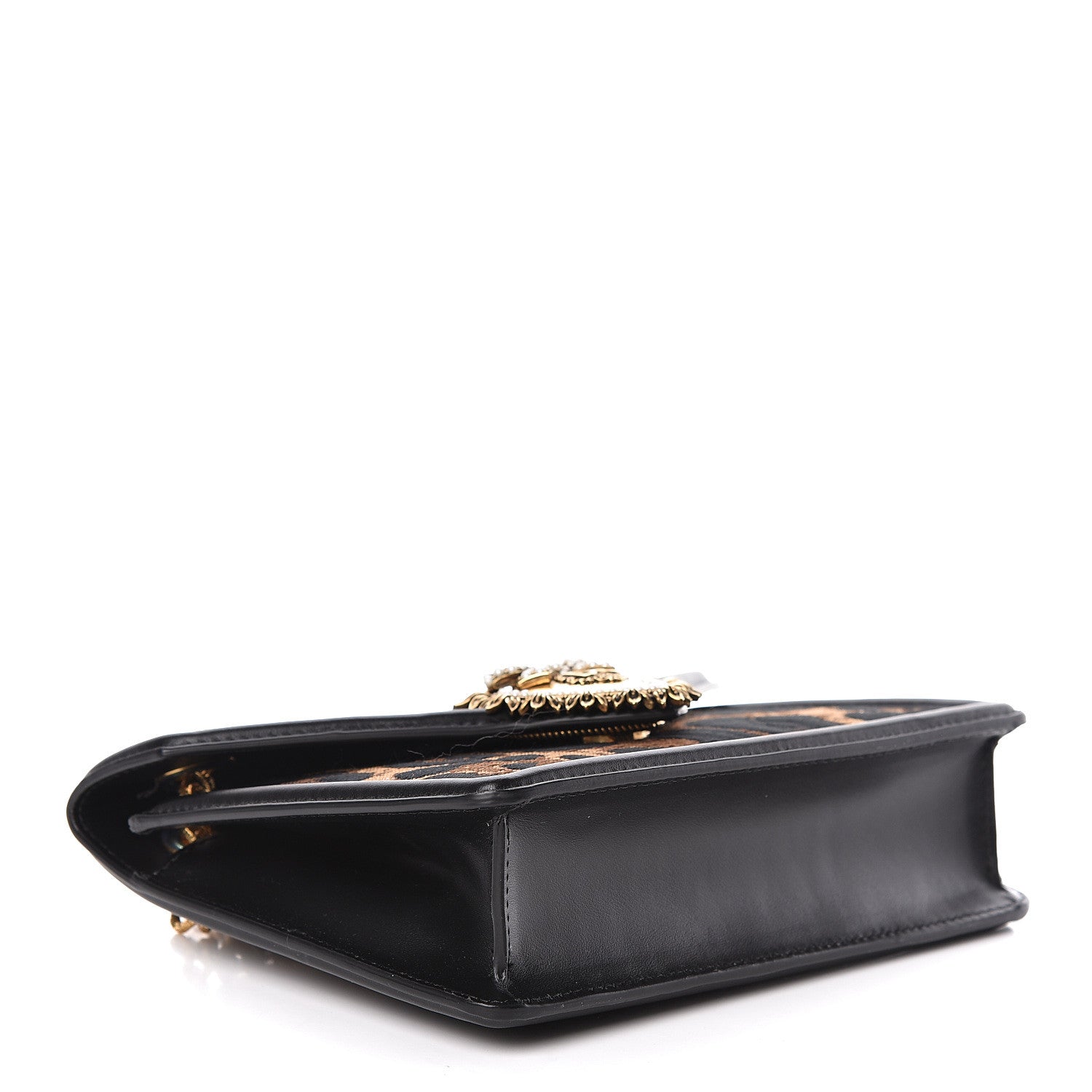 Dolce & Gabbana Jacquard Leopard Print Medium Devotion Crossbody Bag Black 4 of 12