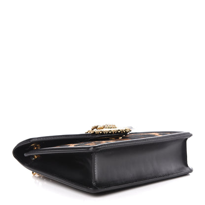 Dolce & Gabbana Jacquard Leopard Print Medium Devotion Crossbody Bag Black 4 of 12