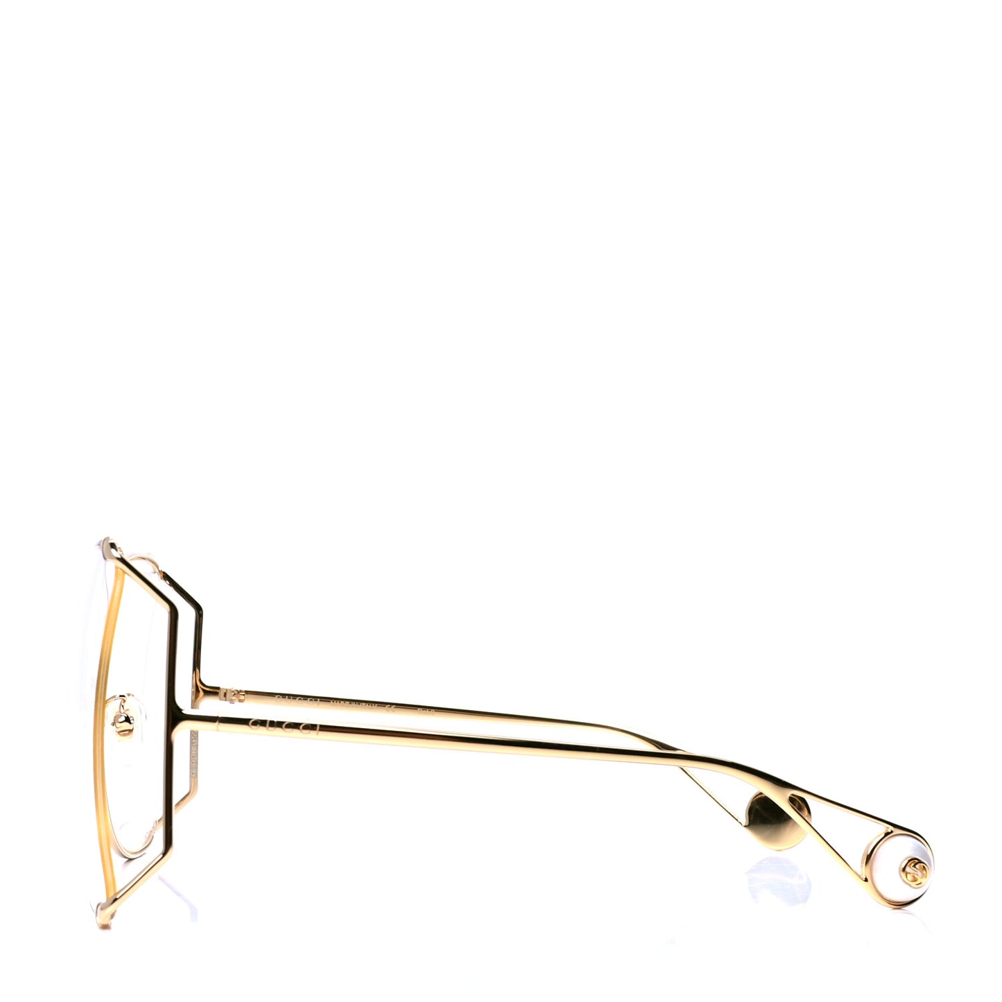 Metal Oversized Round Sunglasses GG0252S Gold