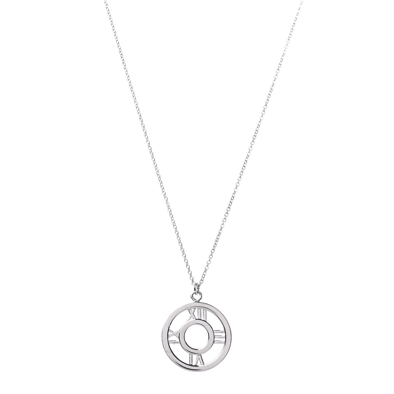 Tiffany Sterling Silver Medium Atlas Open Pendant Necklace 1 of 8