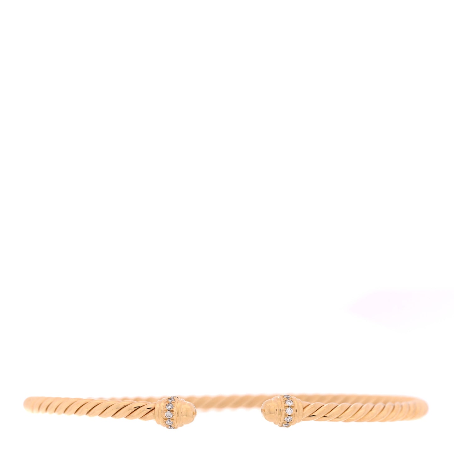18K Yellow Gold Diamond 3mm Cablespira Bracelet