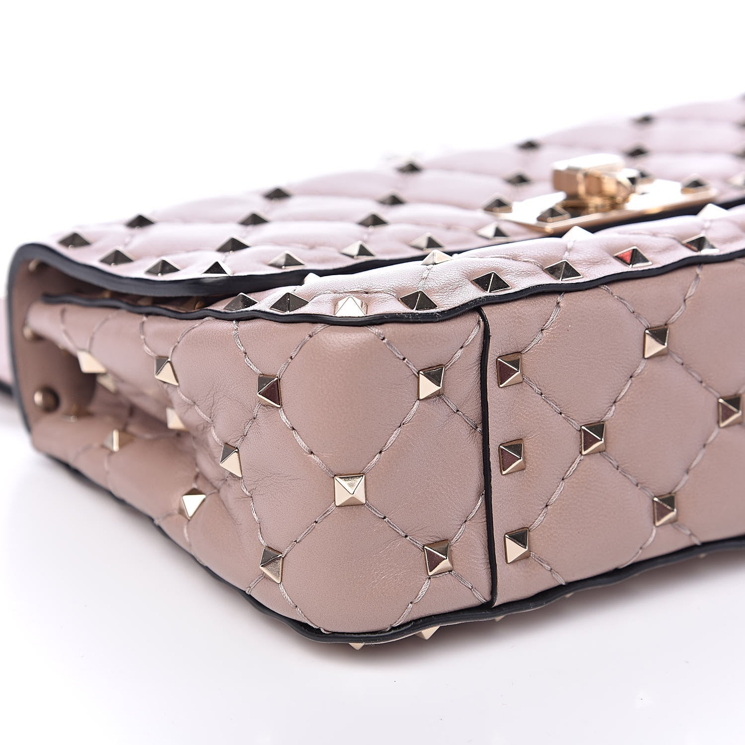 Valentino Garavani Nappa Small Rockstud Spike Shoulder Bag Poudre 7 of 10