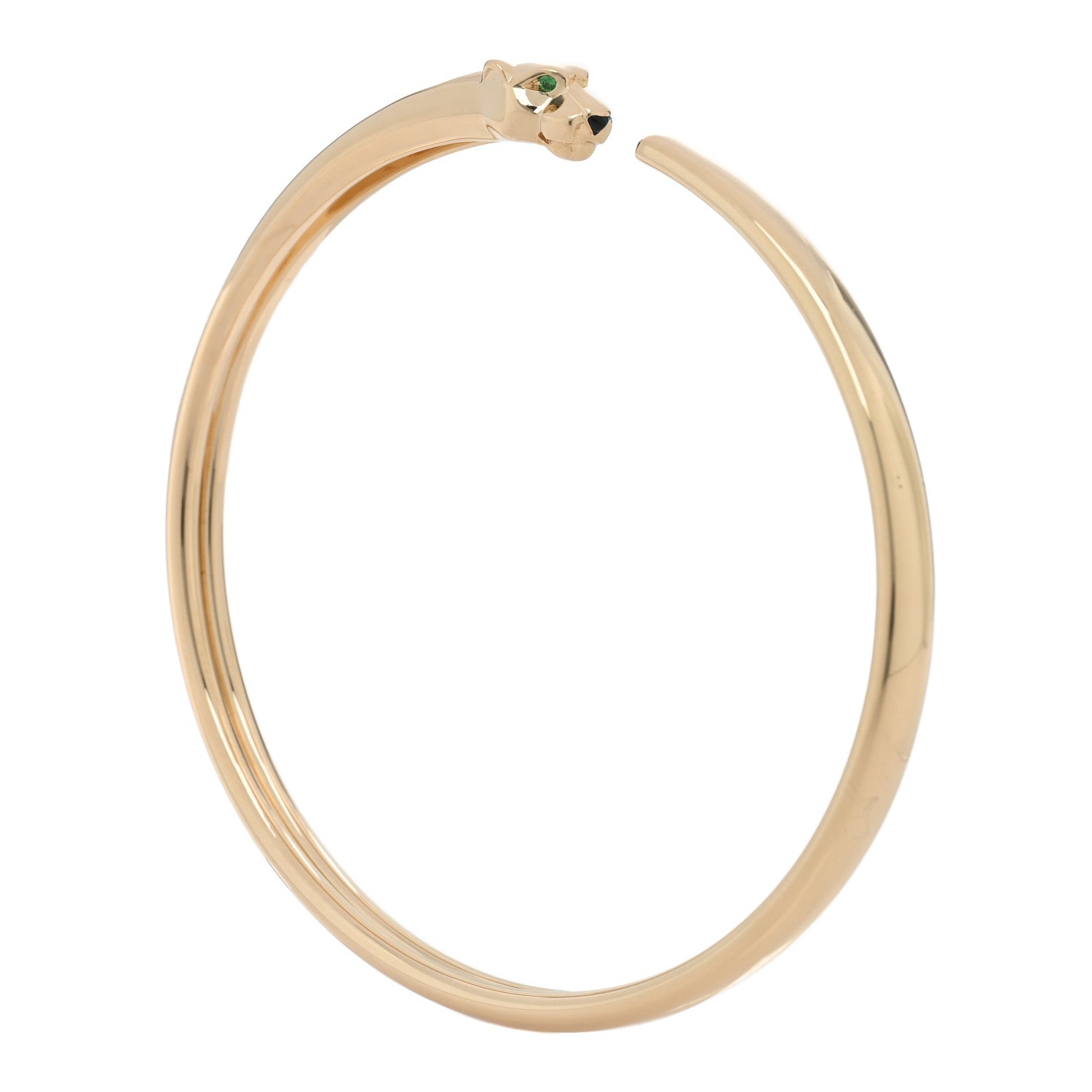 Cartier 18K Yellow Gold Tsavorite Black Onyx Panthere De Cartier Bracelet 20 1 of 5
