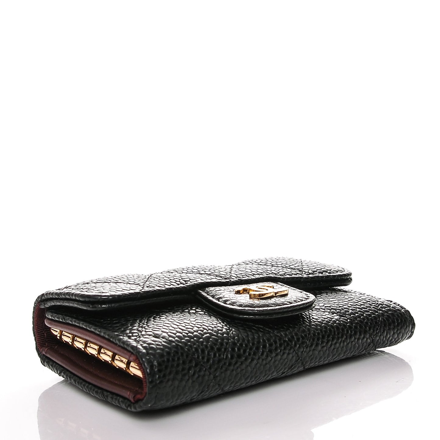 Caviar Quilted 6 Key Holder Black