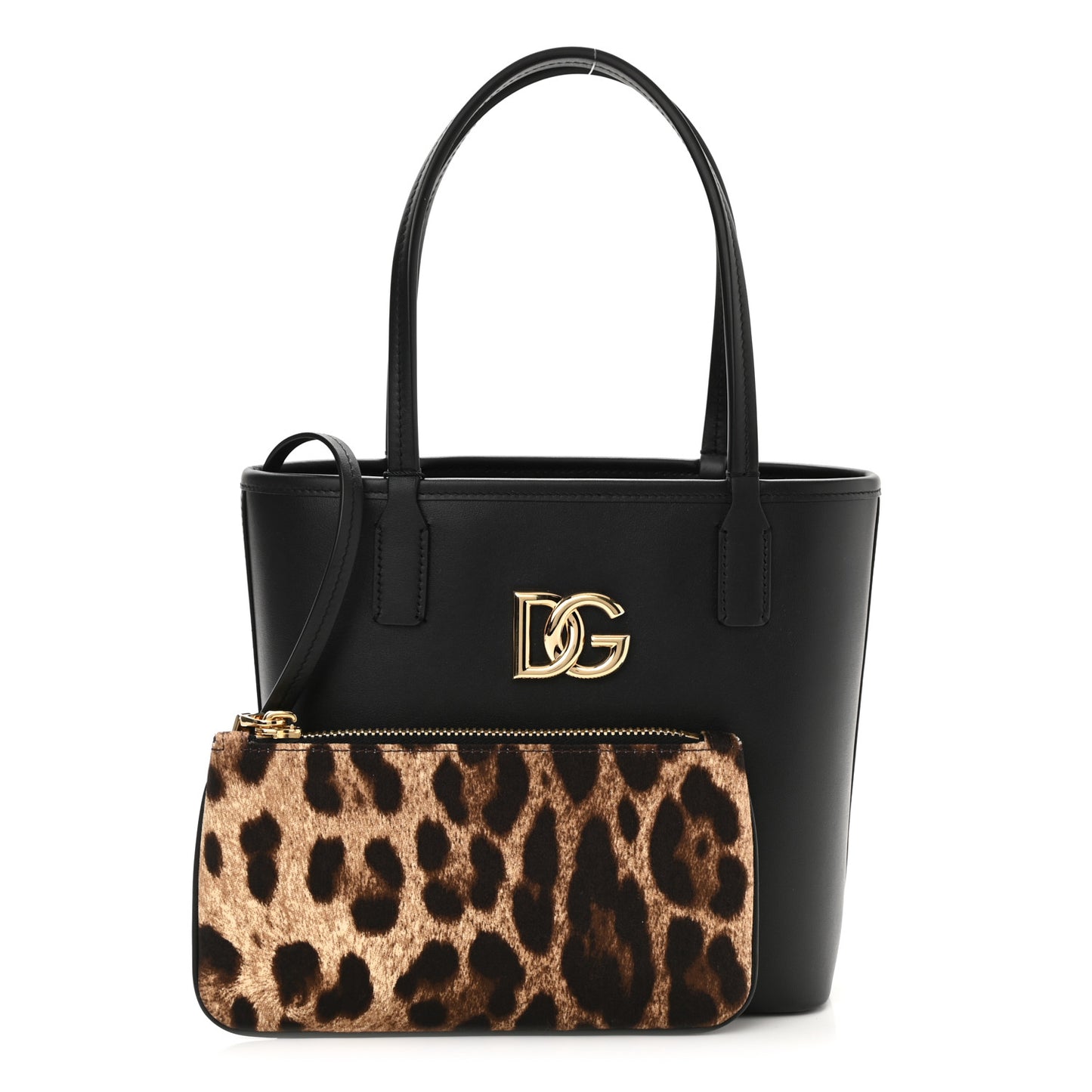 Calfskin Small Fefe Shopper Black