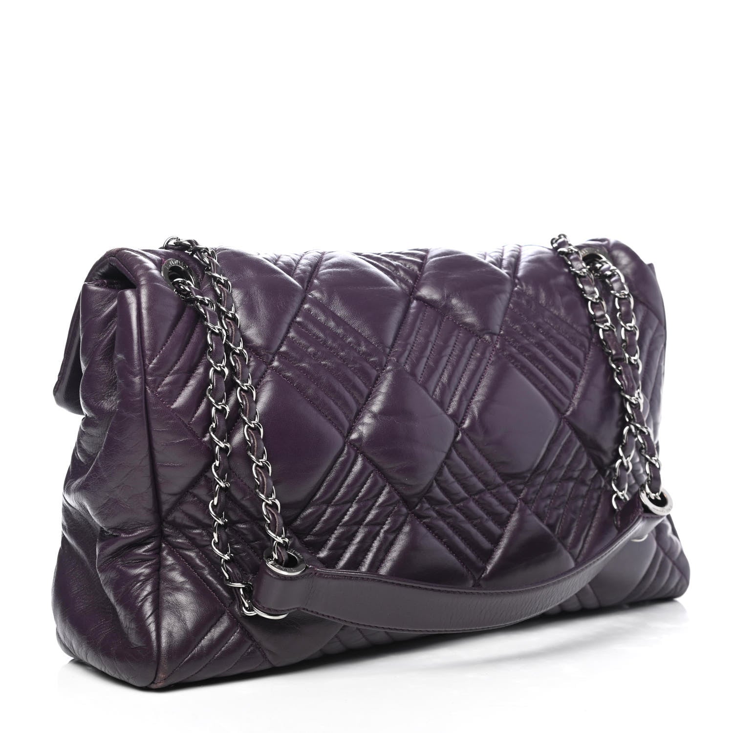 Chanel Lambskin In and Out XL Maxi Flap Dark Purple 2 of 4