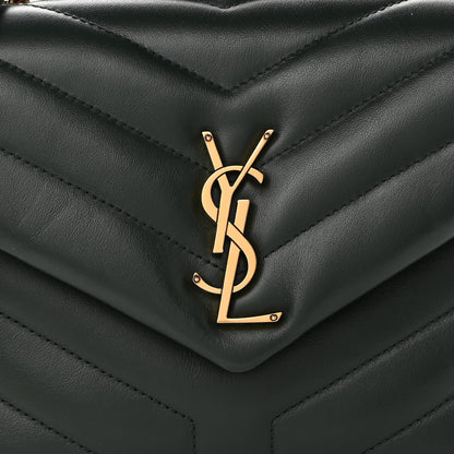 Saint Laurent Calfskin Y Quilted Monogram Small Loulou Chain Satchel Olive 8 of 10