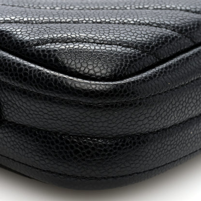 Chanel Caviar Chevron Quilted Camera Case  Black 9 of 10