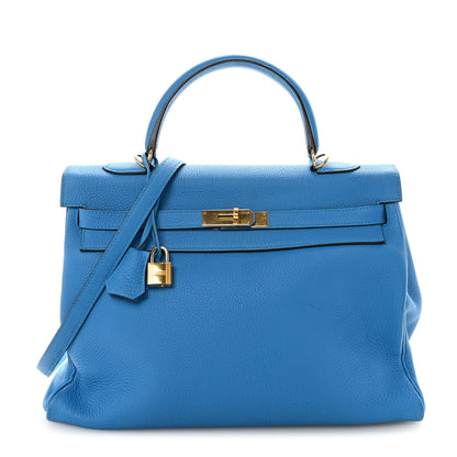 Hermes Togo Kelly Retourne 35 Bleu Zanzibar 1 of 8