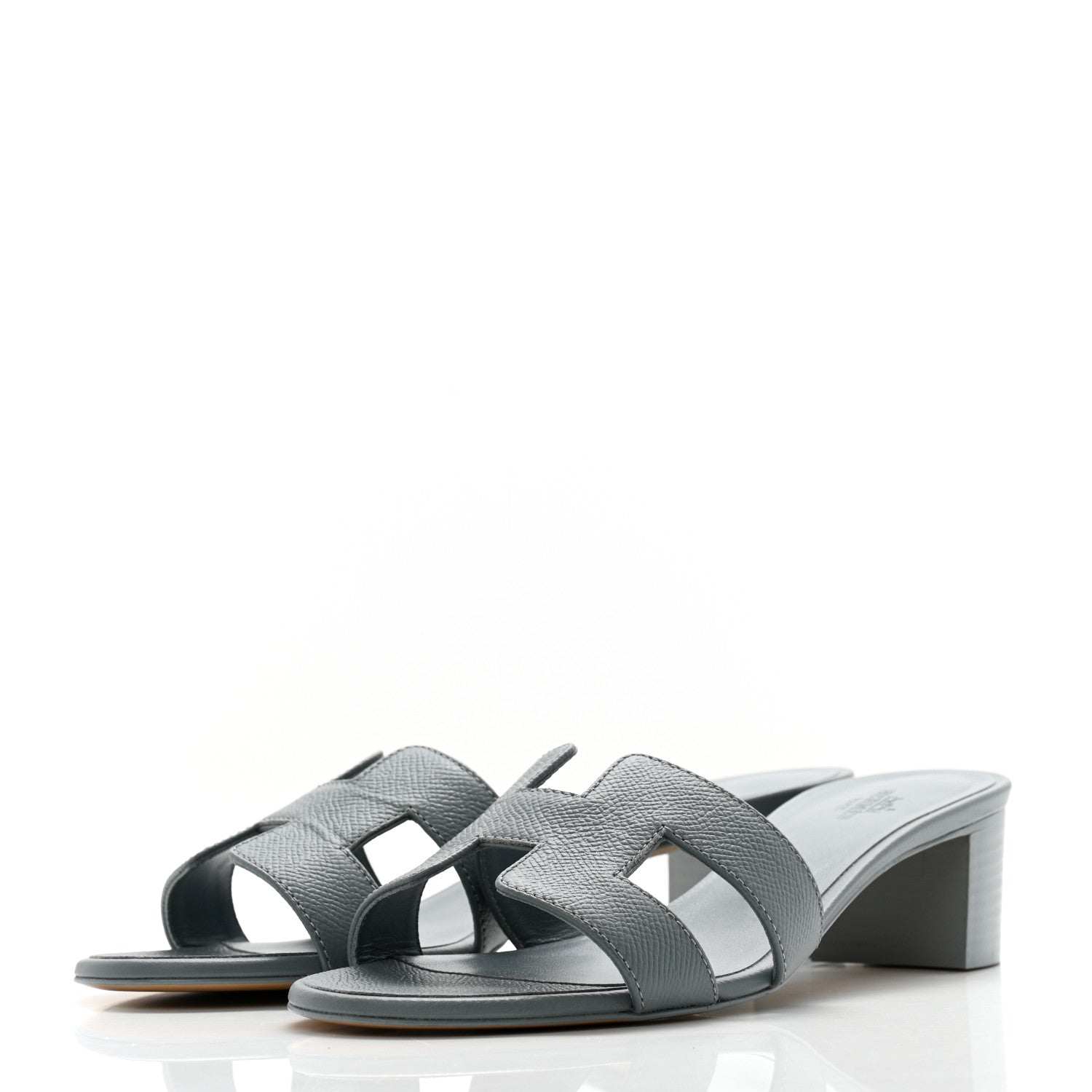 Hermes Epsom Oasis Sandals 37.5 Gris Antarctique 3 of 11
