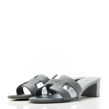 Hermes Epsom Oasis Sandals 37.5 Gris Antarctique 3 of 11
