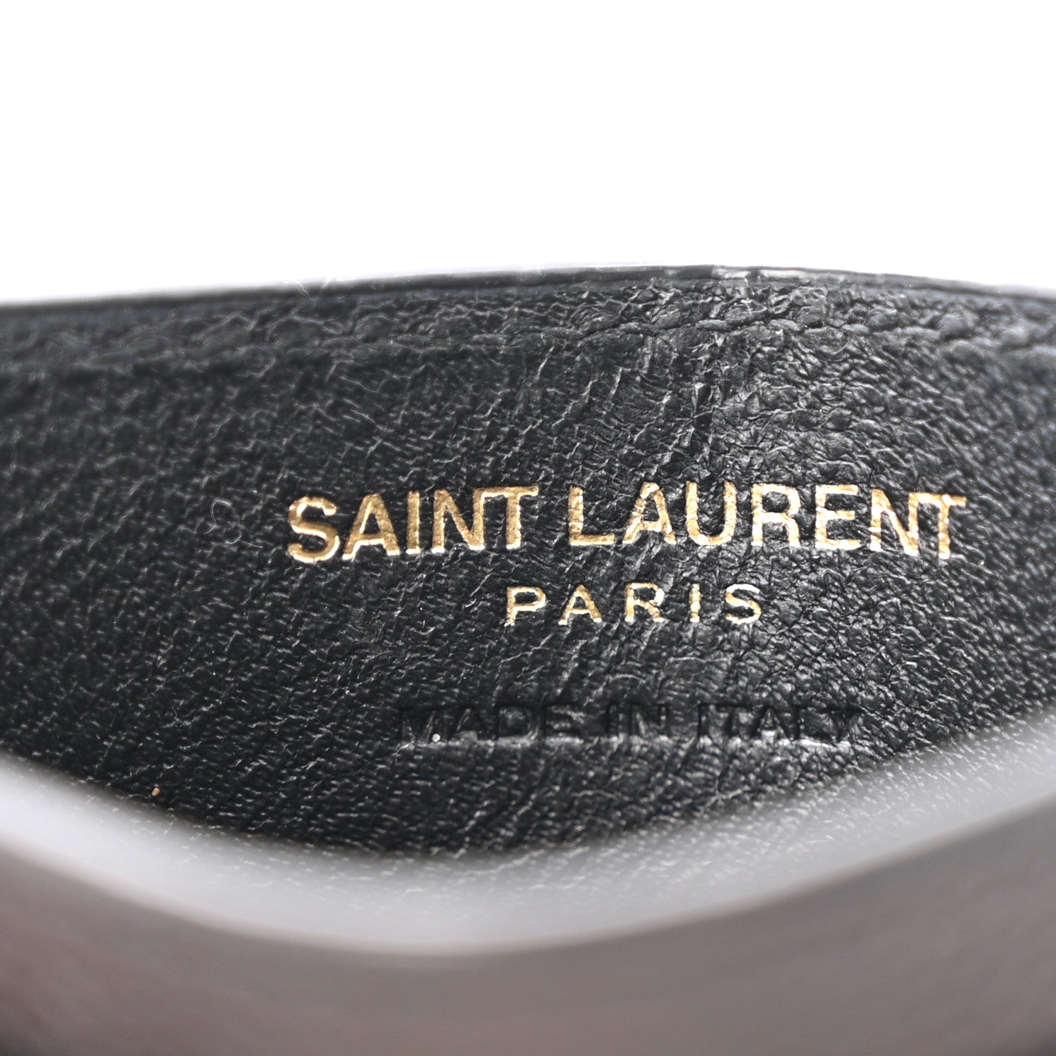 Saint Laurent Grain De Poudre Matelasse Chevron Monogram Credit Card Case Black 6 of 9