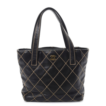 Chanel Calfskin Contrast Stitch Surpique Tote Black 1 of 12