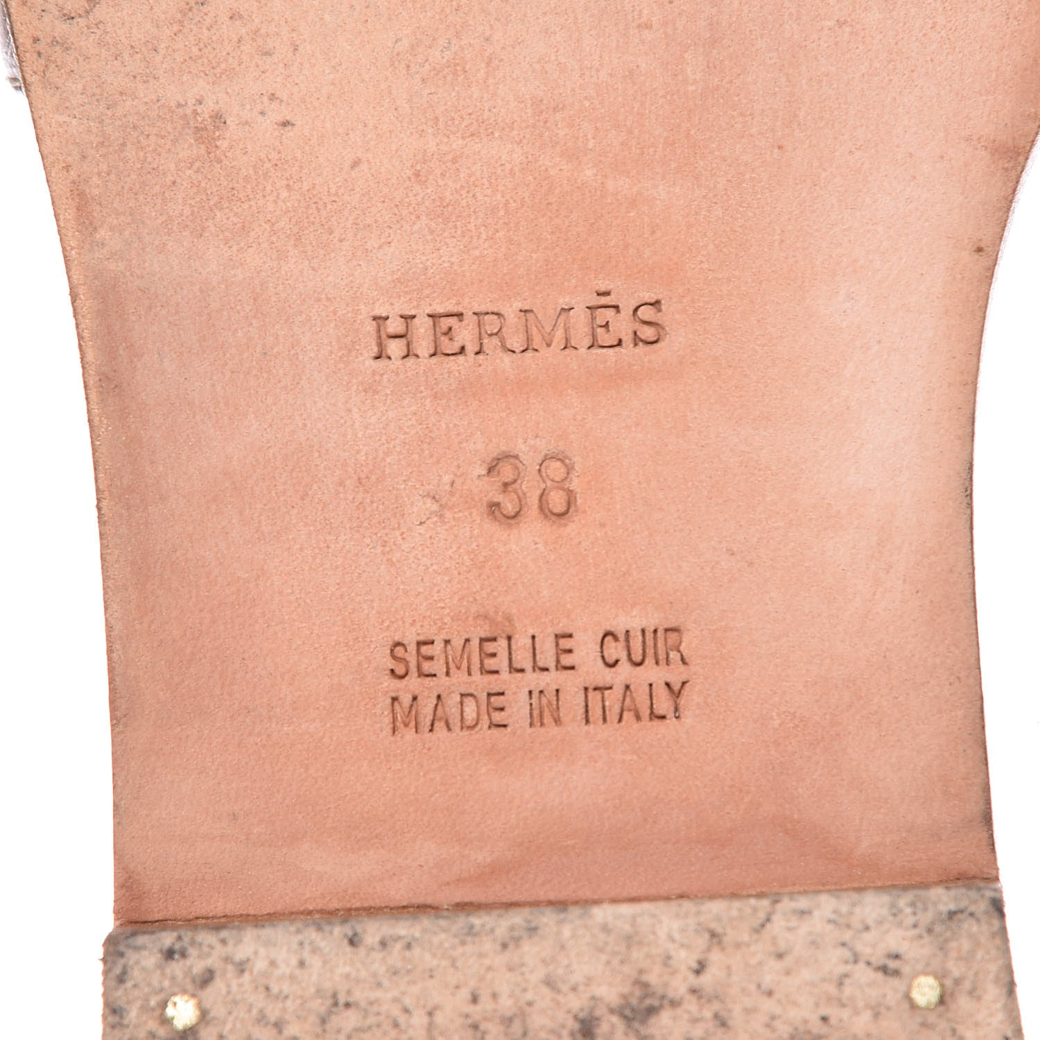 Hermes Box Calfskin Oran Sandals 38 Taupe 7 of 16