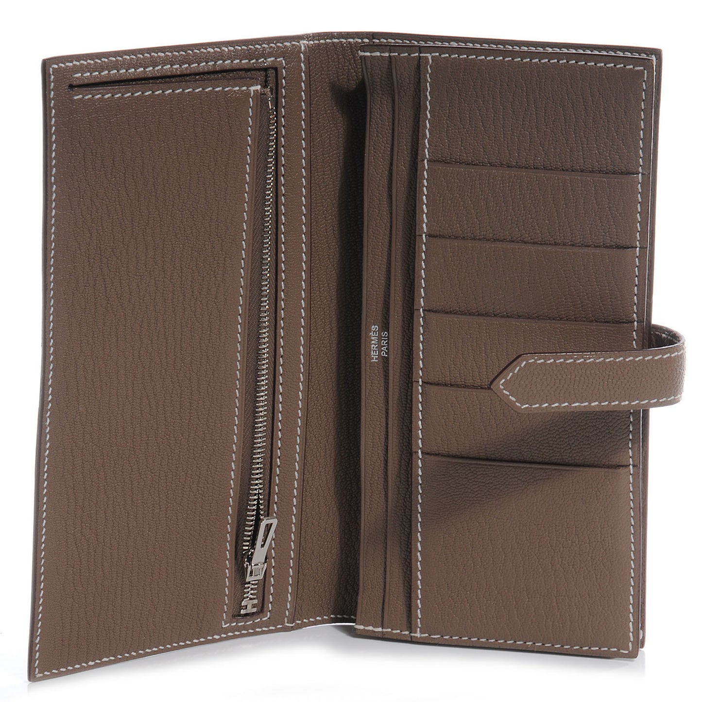 Chèvre Mysore Bearn Gusset Wallet Etoupe
