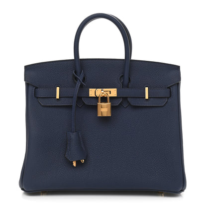 Hermes Togo Birkin 25 Bleu Saphir 1 of 11