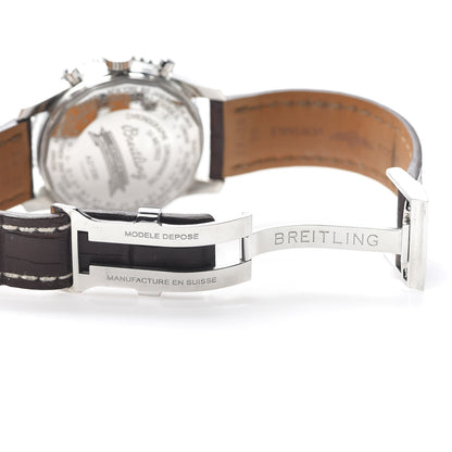 Breitling Stainless Steel Alligator 43mm Navitimer Montbrilliant Datora Automatic Watch Brown A21330 6 of 7