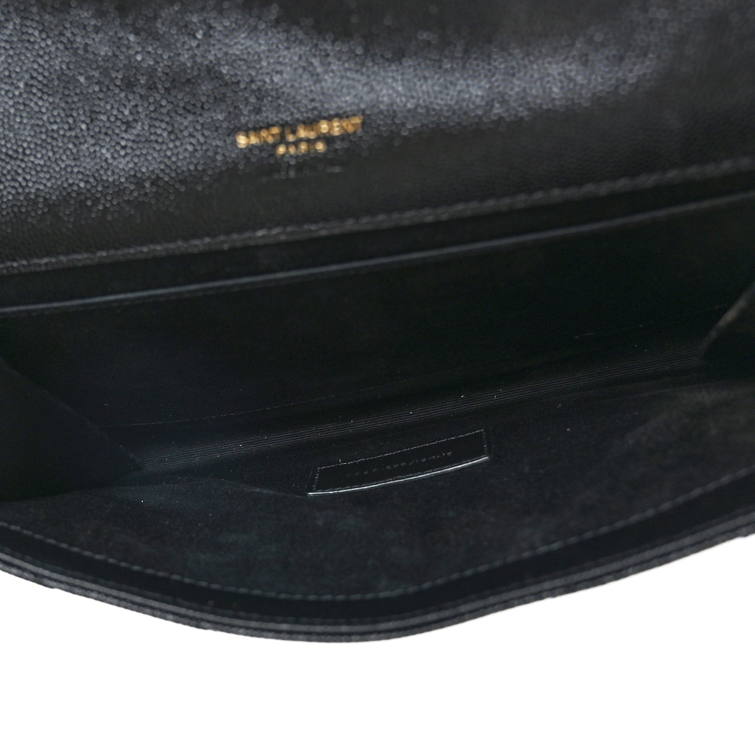 Saint Laurent Grain De Poudre Matelasse Chevron Monogram Envelope Clutch Black 5 of 9