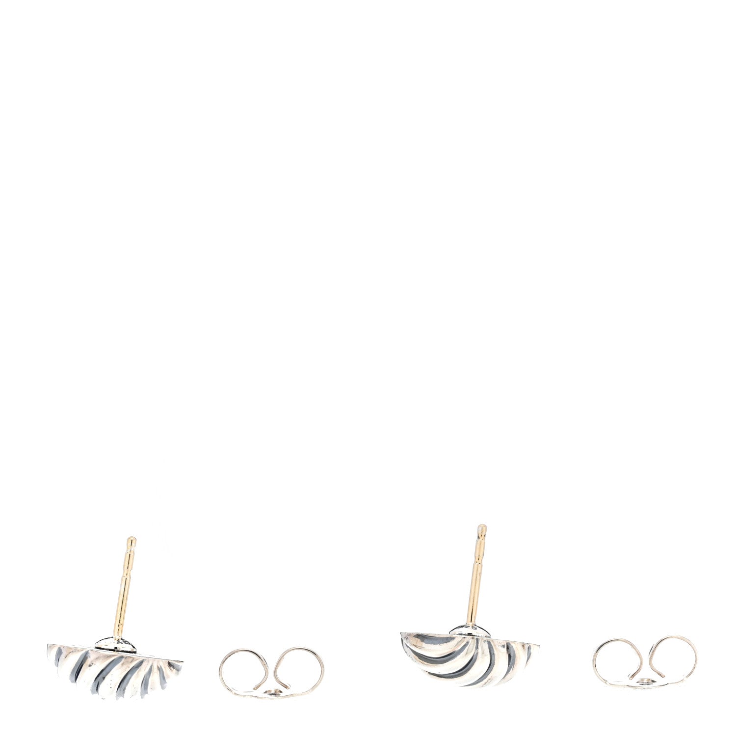 David Yurman Sterling Silver 14mm Sculpted Cable Stud Earrings 3 of 4