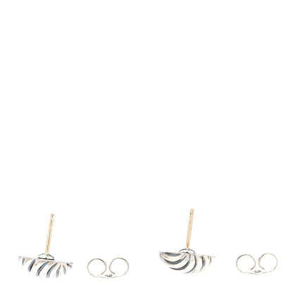 David Yurman Sterling Silver 14mm Sculpted Cable Stud Earrings 3 of 4