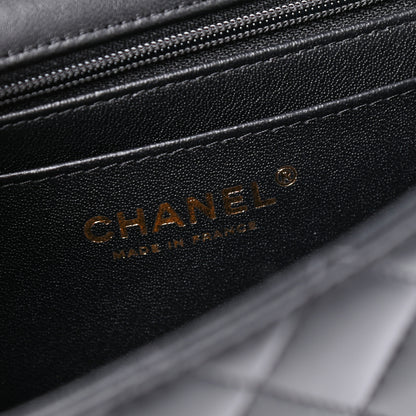 Chanel Lambskin Quilted Mini Top Handle Rectangular Flap Black 6 of 11
