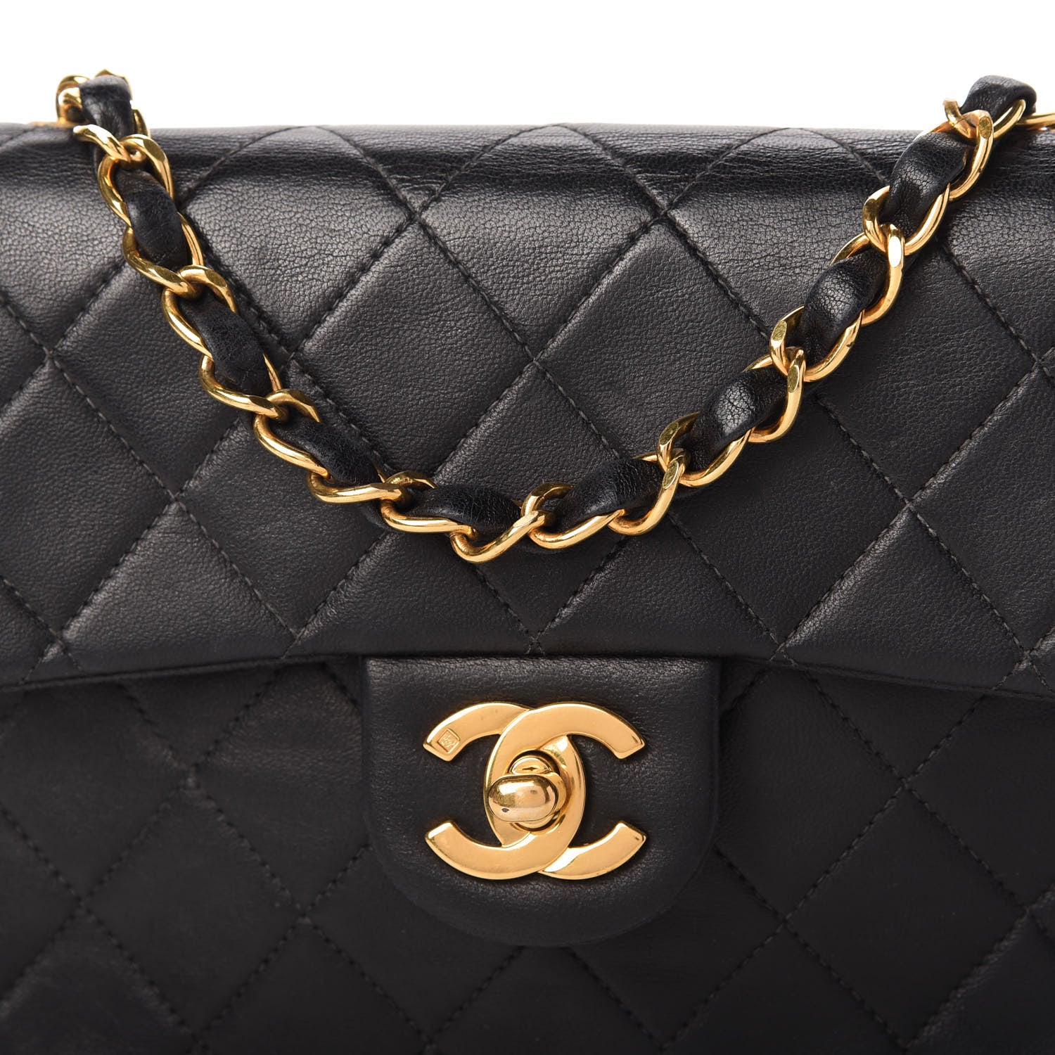 Chanel Lambskin Quilted Mini Square Flap Black 11 of 11
