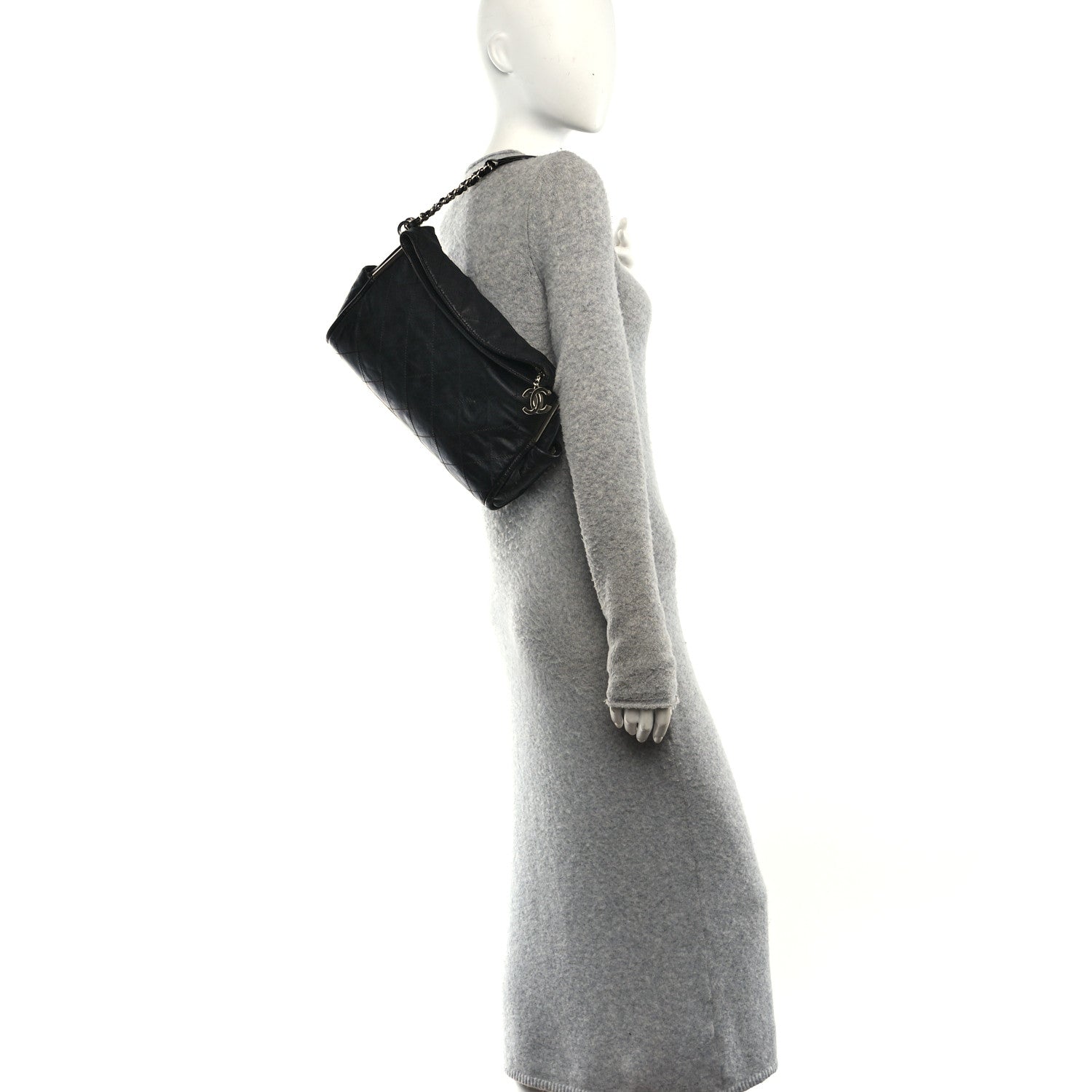 Chanel Lambskin Stitched Medium Ultimate Soft Tote Black 2 of 10