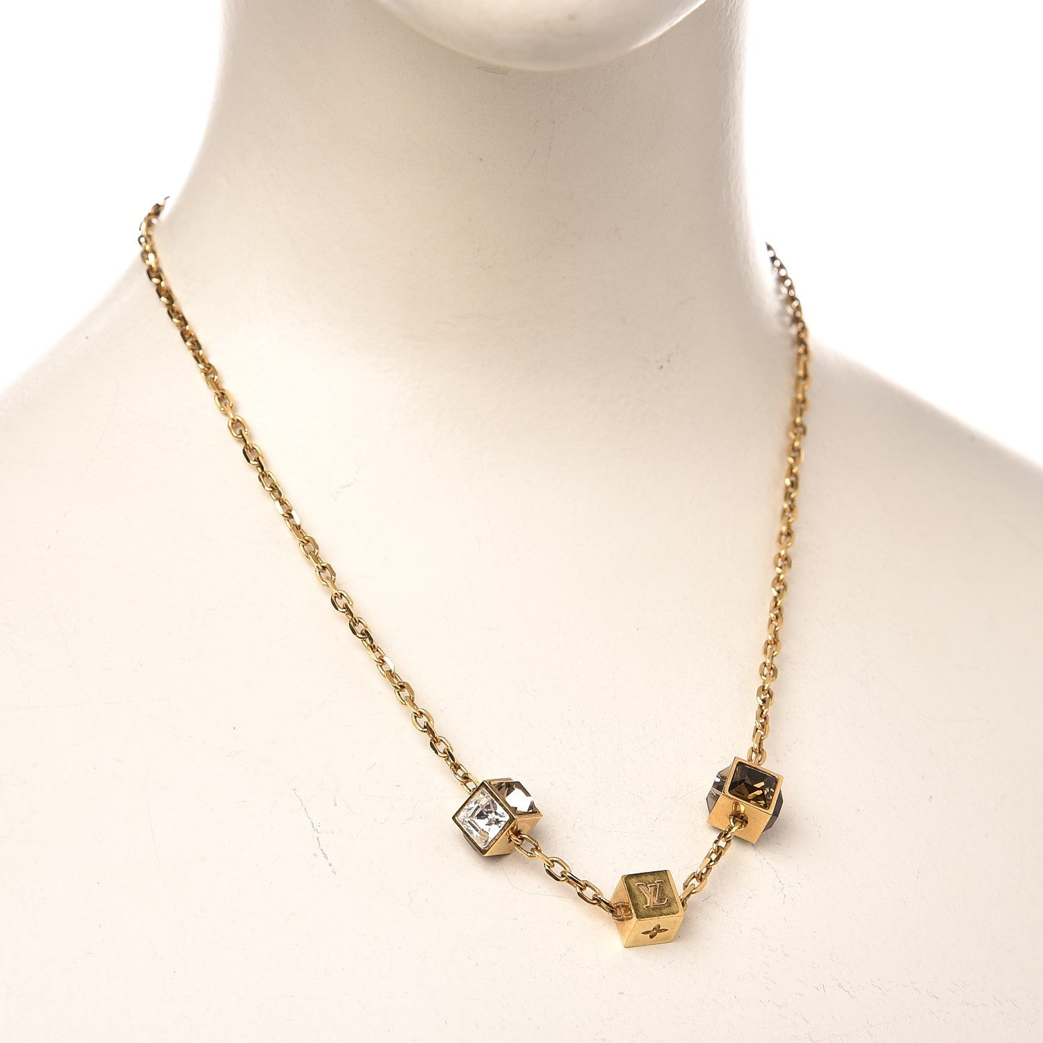 Louis Vuitton Swarovski Gamble Short Necklace Gold 2 of 6