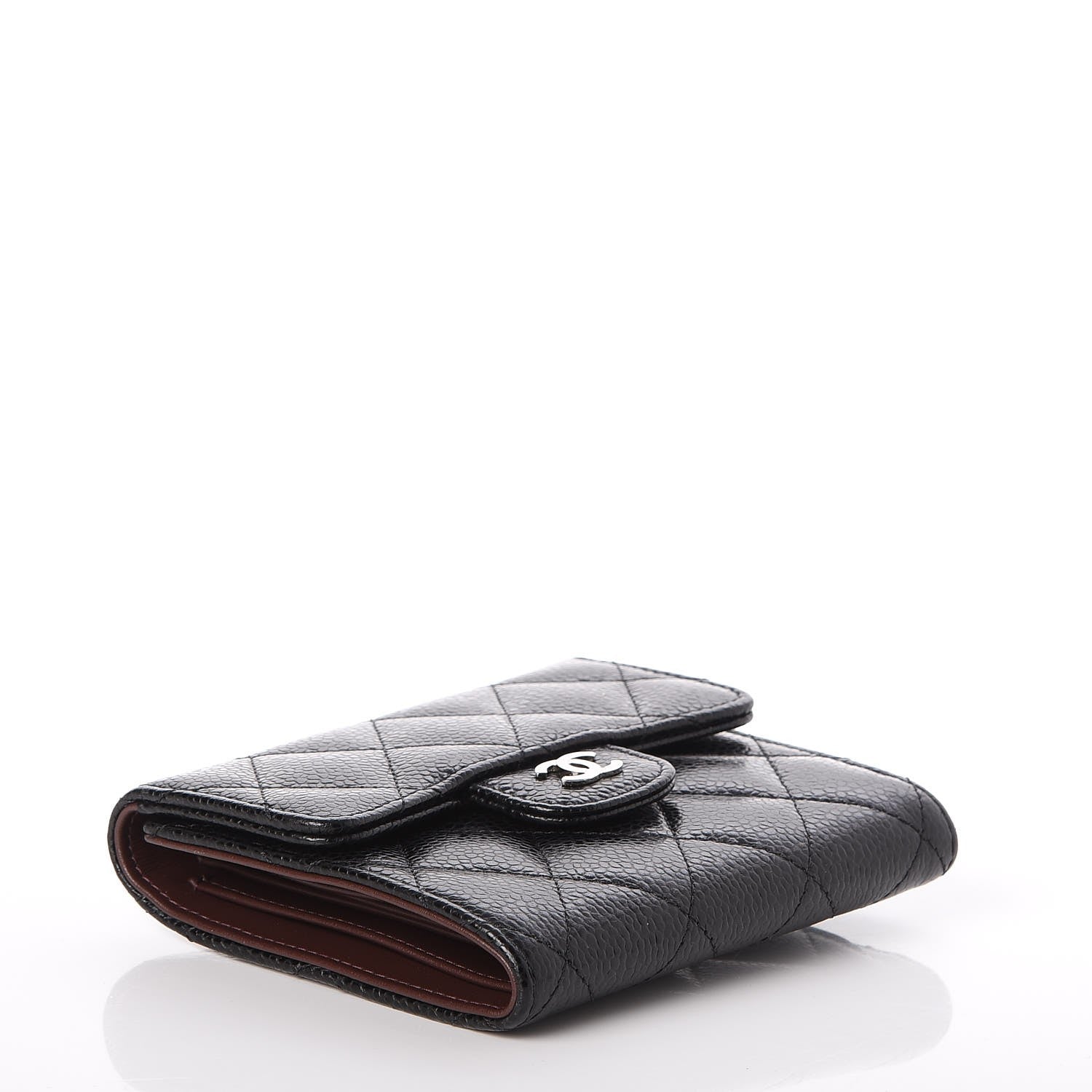 Chanel Caviar Quilted Compact Flap Wallet Black 4 of 8