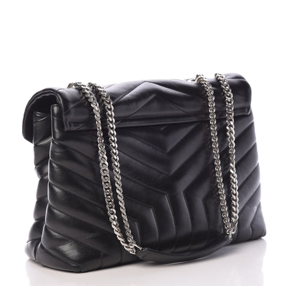 Saint Laurent Calfskin Y Quilted Monogram Medium Loulou Chain Satchel Black 3 of 11