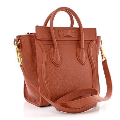 Celine Drummed Calfskin Nano Luggage Lychee 3 of 12