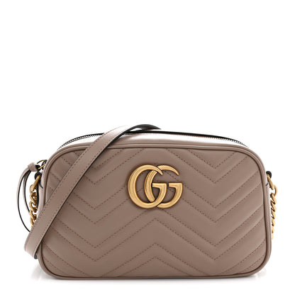 Gucci Calfskin Matelasse Small GG Marmont Chain Shoulder Bag Porcelain Rose 1 of 11