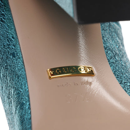 Gucci Galassia GG Marmont Fringe 105mm Loafer Pumps 37.5 Turchese 6 of 9