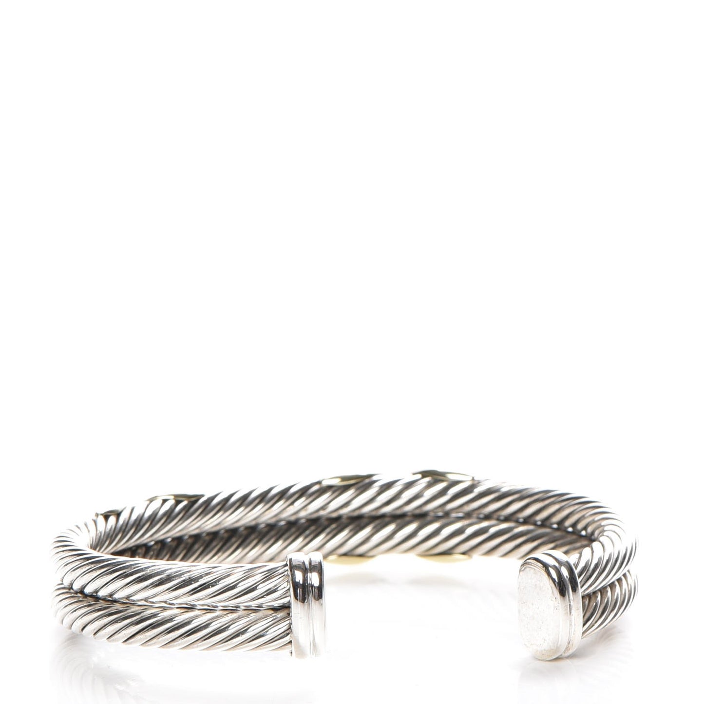 Sterling Silver 14K Yellow Gold 10mm Double X Bracelet