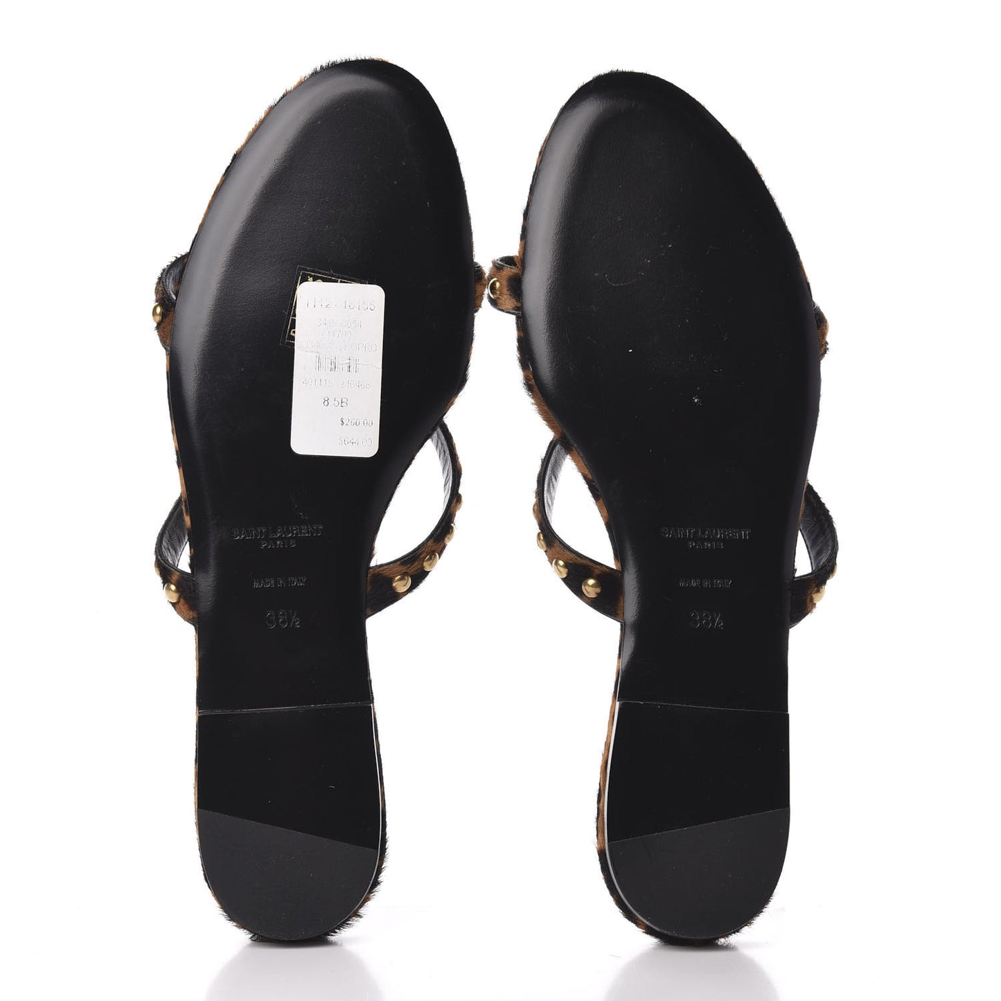 Calf Hair Embellished Kiki Sandals 38.5 Leopard