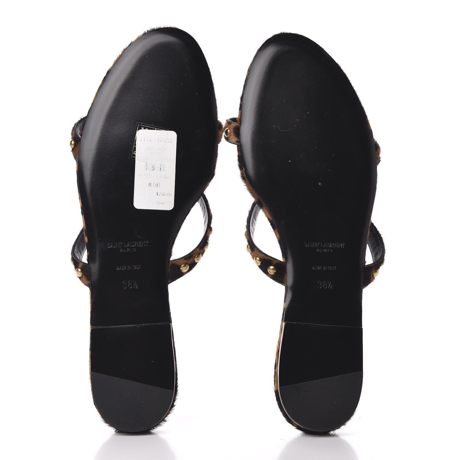 Saint Laurent Calf Hair Embellished Kiki Sandals 38.5 Leopard 5 of 8