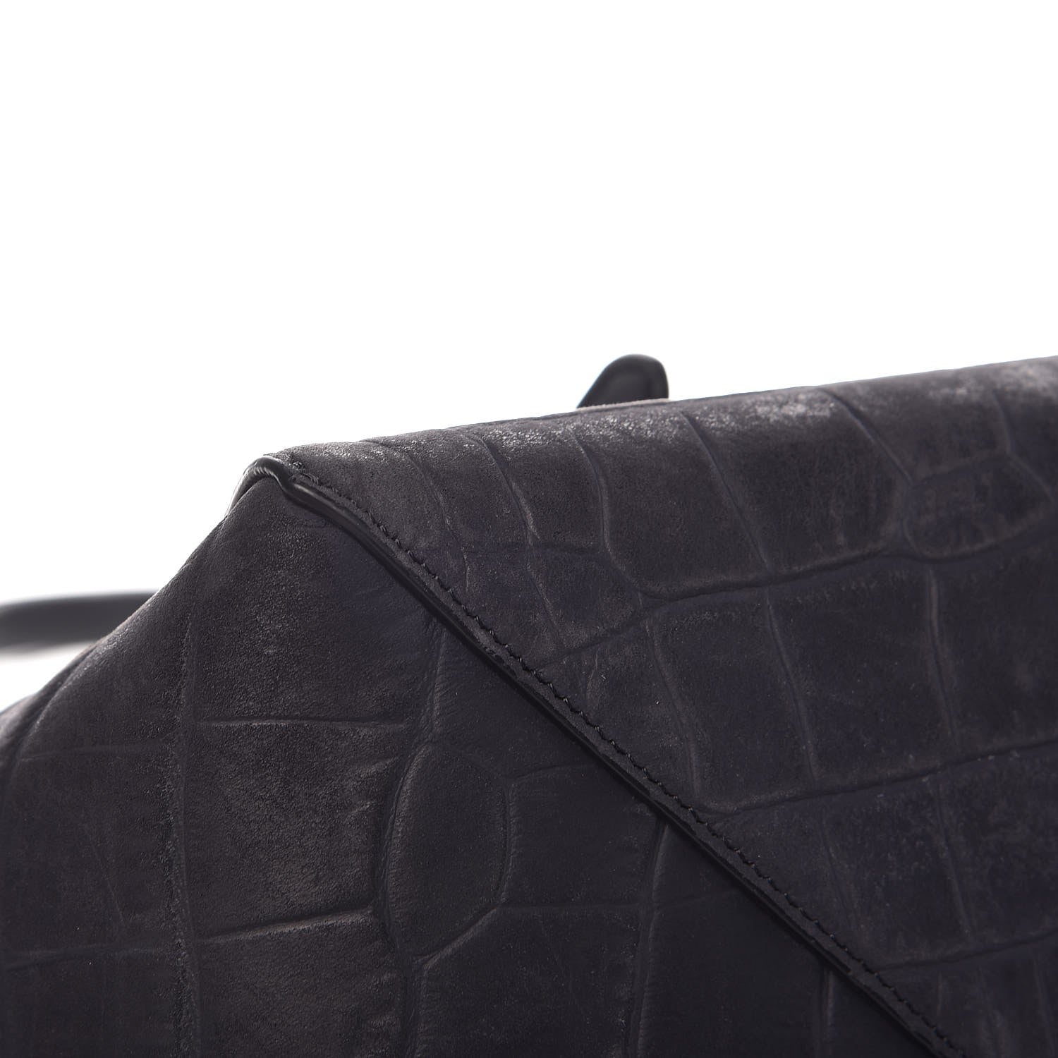 Celine Crocodile Embossed Nubuck Small Belt Cabas Phantom Navy Blue 9 of 12