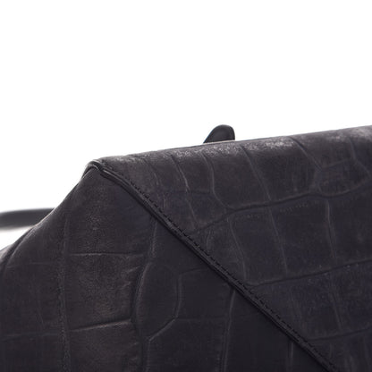 Celine Crocodile Embossed Nubuck Small Belt Cabas Phantom Navy Blue 9 of 12