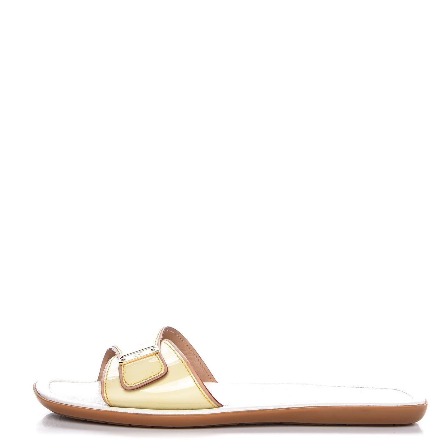 Patent Slide Sandal 37 Ivory